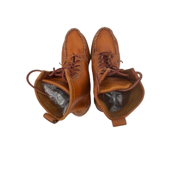 Ronnie Fieg By Sebago Brown Whip Stitch Lace Up Boots Size 8 Men's - Picture 5 of 11